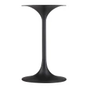 Pedestal Design 20" White Wood with Black Base Side Table