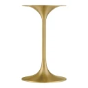 Pedestal Design 20" White Wood with Gold Base Side Table