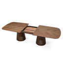 Chastain Mid-Century Modern Walnut Extendable Dining Table