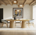 Chastain Mid-Century Modern Natural Oak Extendable Dining Table