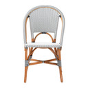 Eileen Classic French Dining Chair, Set of Two, White & Navy Blue