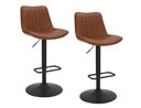 Kobe Adjustable Airlift Stool, Saddle Black, Set of 2