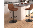Kobe Adjustable Airlift Stool, Saddle Black, Set of 2