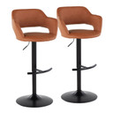 Makenzie Adjustable Barstool, Brown Black, Set of 2