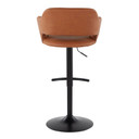 Makenzie Adjustable Barstool, Brown Black, Set of 2