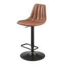 Duvall Faux Leather Gaslift Swivel Bar Stool, Umber Brown