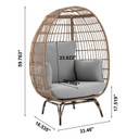 Esparza Freestanding Egg Chair, Tan and Weathered Grey