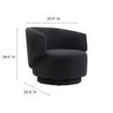 Clarissa Boucle Fabric Swivel Chair in Black