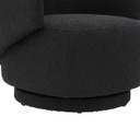 Clarissa Boucle Fabric Swivel Chair in Black