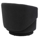 Clarissa Boucle Fabric Swivel Chair in Black