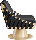 Mallory Vegan Leather Black Accent Chair