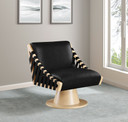 Mallory Vegan Leather Black Accent Chair