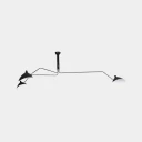 Lombardi 3 Arm Ceiling Light, Black