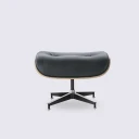 Eastland Mid-Century Top Grain Leather Swivel Lounge Chair with Ottoman, Living Room and Office, Tall Lounge Chair, Black