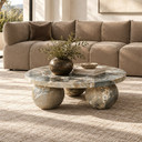 Loren Faux Marble Concrete Round Coffee Table