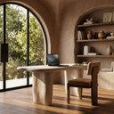 Stovall Beige Concrete Dining Table