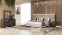 Princeton Beige Fabric Bed, Queen
