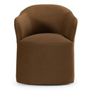 Keller Brown Fabric Dining Chair w/ Castor Wheels