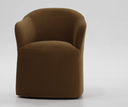 Keller Brown Fabric Dining Chair w/ Castor Wheels