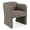 Oxford Beige + Black Fabric Dining Chair