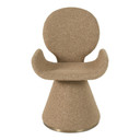 Nuvo Beige Fabric + Brushed Brass Dining Chair