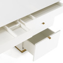 Traverse Modern Gloss White and Brushed Gold Office Desk