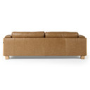 Davenport Tan Leather + Wicker Sofa