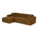 Mario Modern Brown Fabric Sectional Sofa w/ Left Facing Chaise