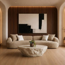 Cassidy Tan Fabric Curved Mini Sectional Sofa