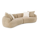 Cassidy Tan Fabric Curved Mini Sectional Sofa