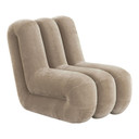 Divot Modern Taupe Fabric Accent Chair + Ottoman