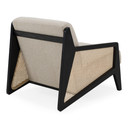 Kravitz -Beige Fabric + Rattan + Black Walnut Accent Chair