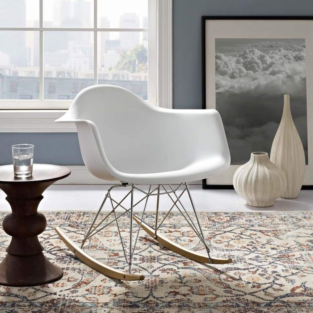 ROCKER PLASTIC LOUNGE CHAIR WHITE - Designdistrict