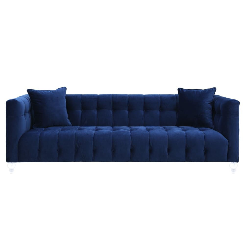 Royal Glam Navy Blue Velvet Sofa Designdistrict
