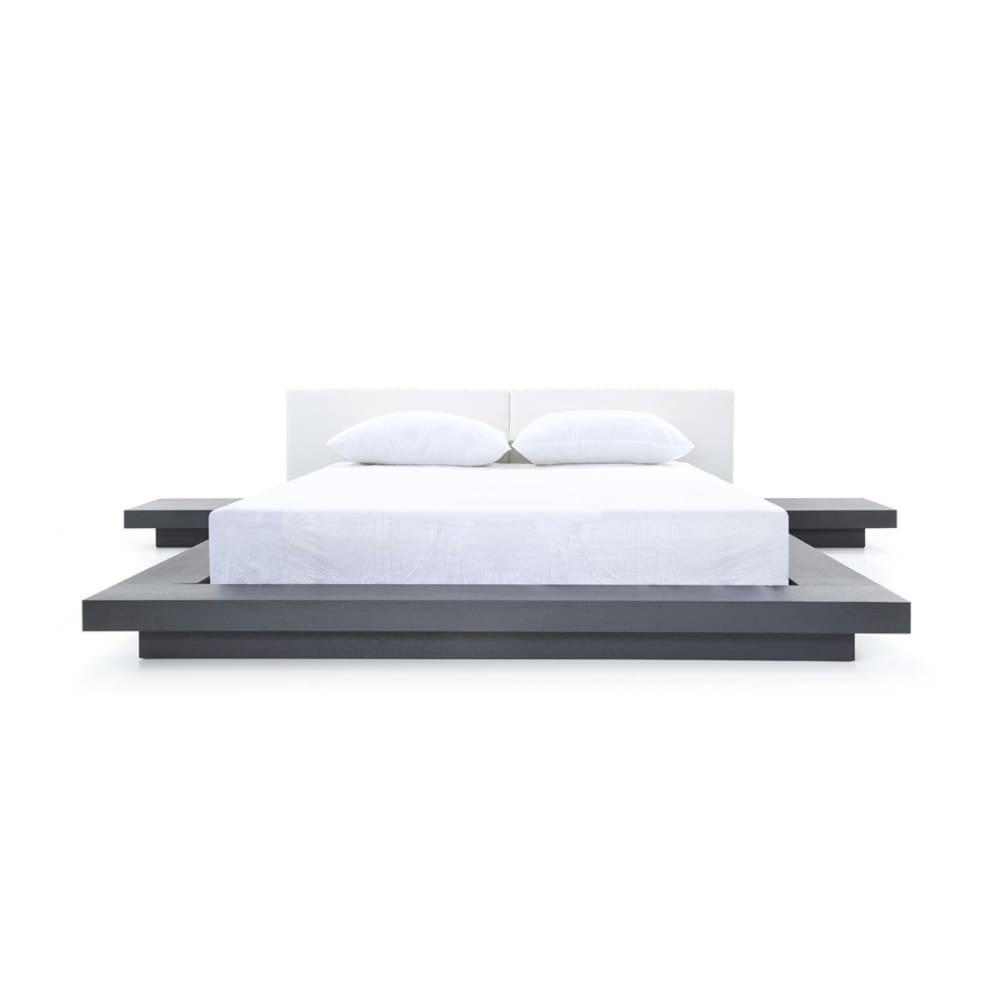 ModRest Walnut & White Platform Bed Queen Designdistrict