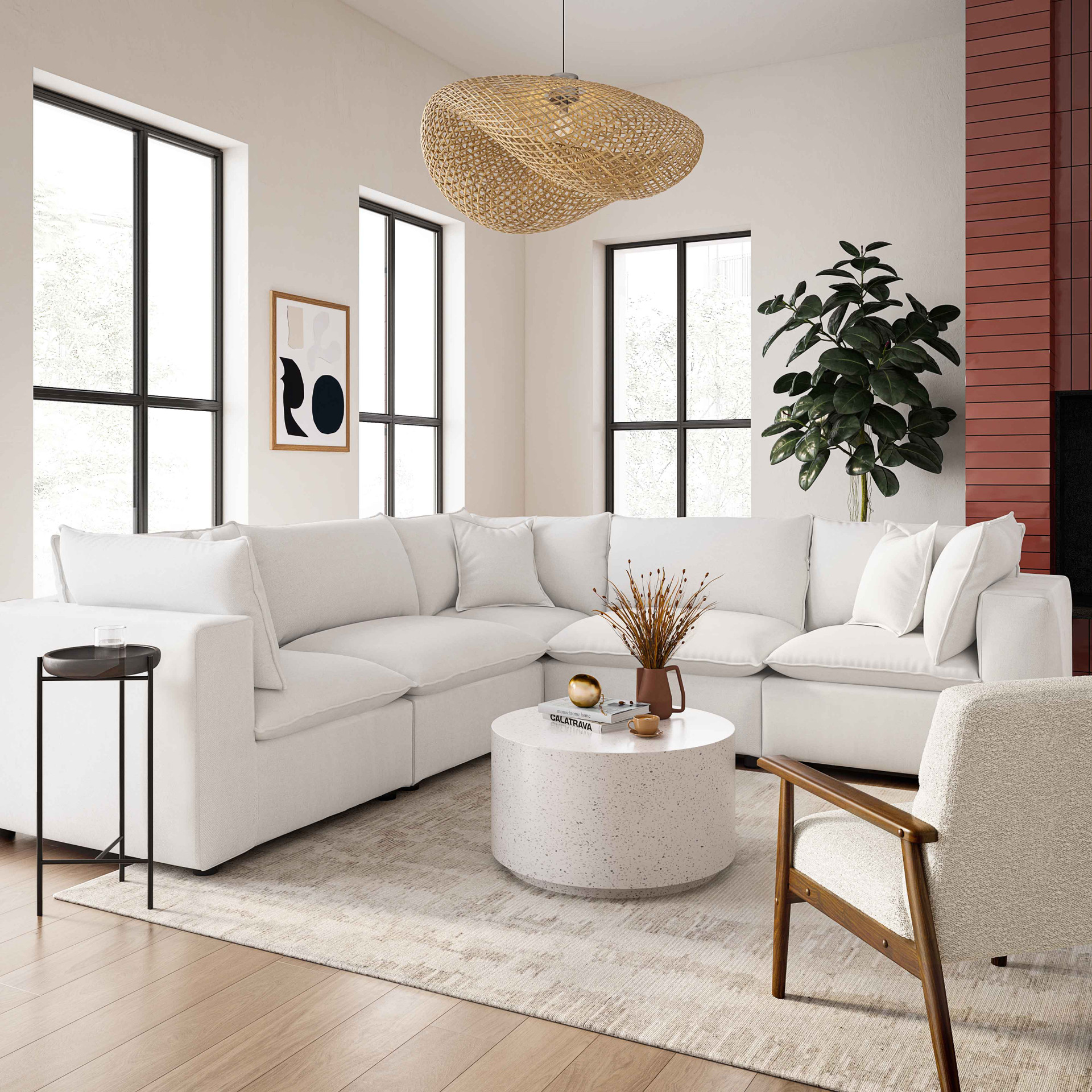 Cali Pearl 4 Piece Sectional