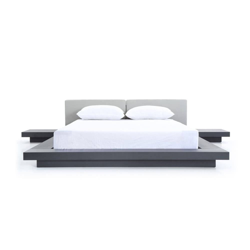 ModRest Walnut & White Platform Bed Queen Designdistrict