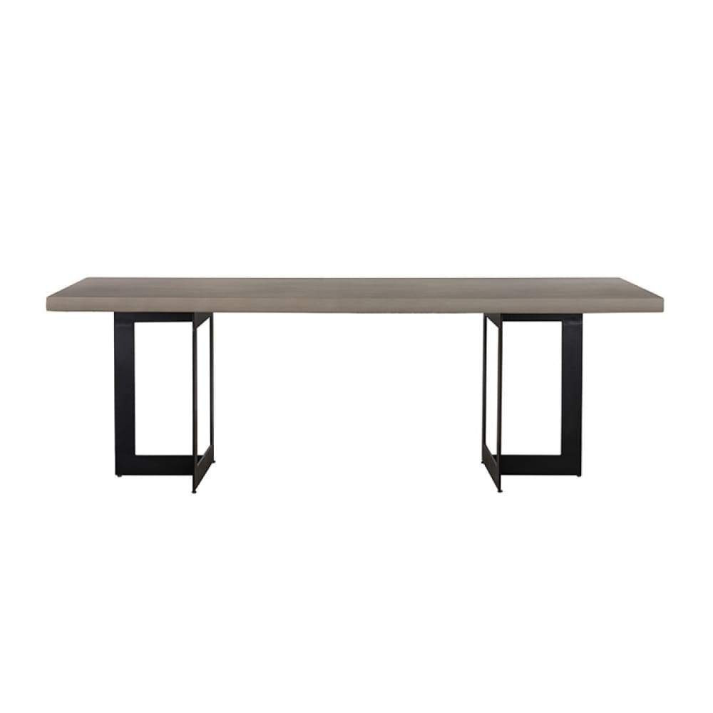 Nathrop Grey Concrete and Black Metal Round Dining Table