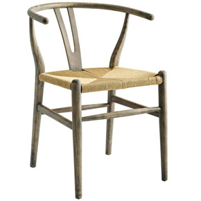Wishbone Dining Wood Side Chair, Weathered Gray