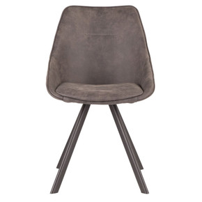 Marc Dining Chair, Dark Grey Fabric, Set of 2