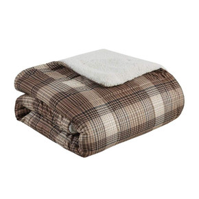 Lumberjack Oversized Softspun Down Alternative Throw, Brown