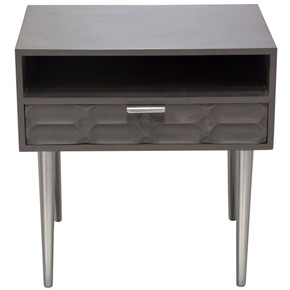 Petra 1 Drawer Accent Table in Smoke Grey Wood