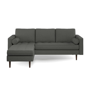 Bloomingdale Reversible Luxe Sectional, Charcoal Heather Fabric