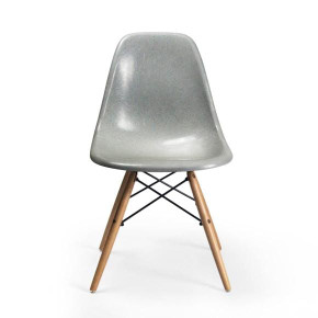 Designdistrict Retro Side Chair, Warm Grey Fiberglass, Set of 2