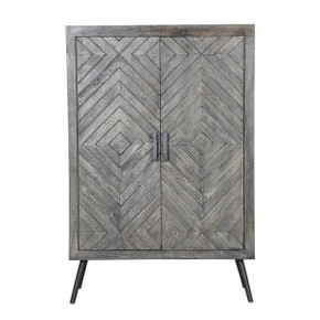 Leighton Chevron Pattern 2 Door Wooden Storage Cabinet