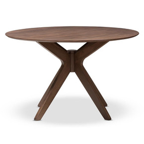 Mondel Mid Century Walnut Wood Dining Table, 47" Mondel Mid Century Walnut Wood Dining Table, 47"