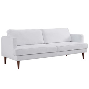 Agile Upholstered Fabric Sofa, White