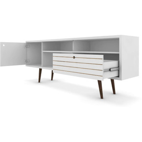 Libby Mid Century TV Stand, Line White, 71"