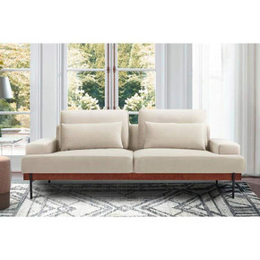 Mohave 86" Beige Velvet Sofa