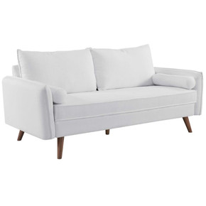 Revive Upholstered Fabric Sofa, White